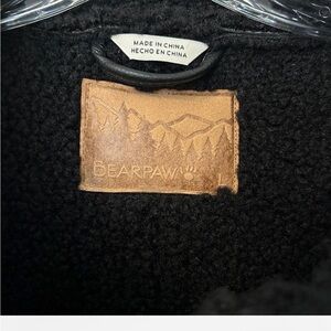 BearPaw Black Faux Shearling x leather Jacket